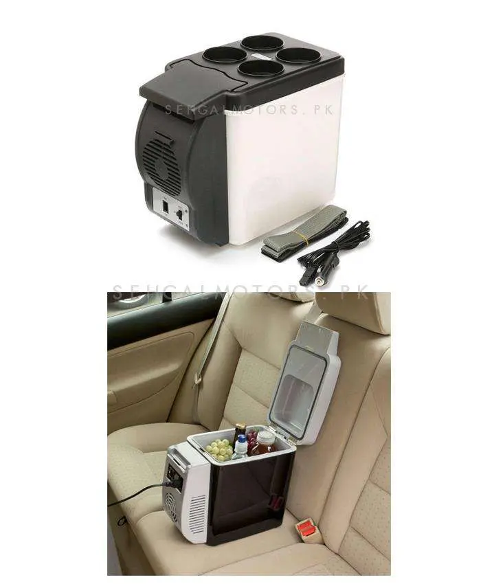 Car 6L Portable Fridge Cool Box White Black - Mini Fridge 2