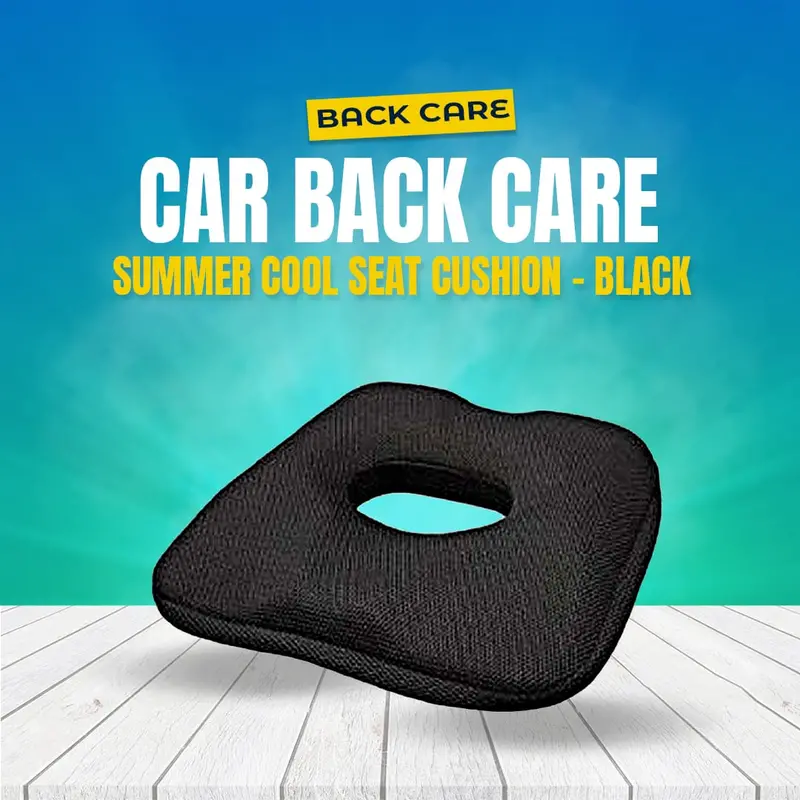 Car Back Care Summer Cool Seat Cushion - Black 1