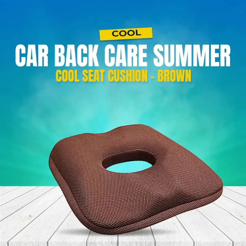 Car Back Care Summer Cool Seat Cushion - Brown 1