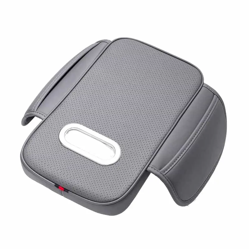 Car Center Console Armrest Cushion With Tissue Box Holder Grey 2