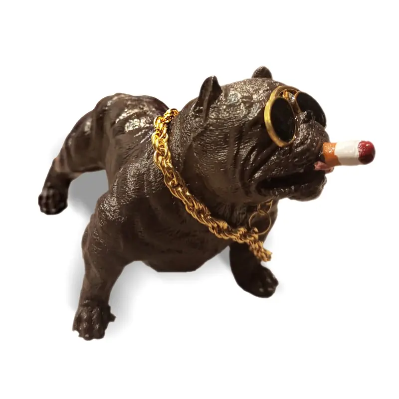 Car Dashboard Pitbull Bully Smoking Dog With Chain Multi 2