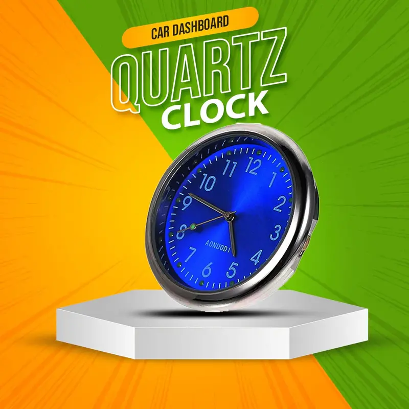 Car Dashboard Quartz Clock Stick With Double Tape 1