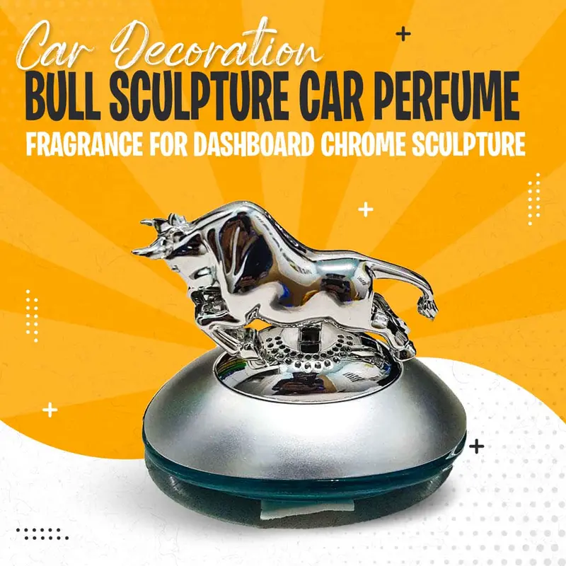 Car Decoration Bull Sculpture Car Perfume Fragrance For Dashboard Chrome Sculpture V3 1