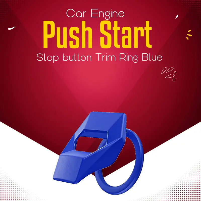 Car Engine Push Start Stop Button Trim Ring Blue 1
