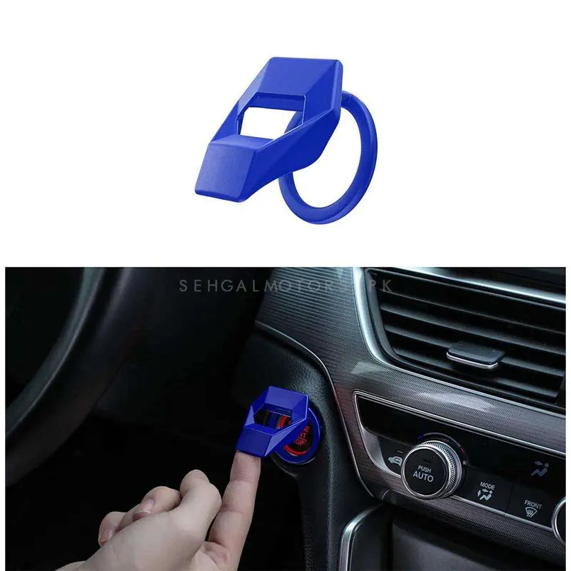 Car Engine Push Start Stop Button Trim Ring Blue 2