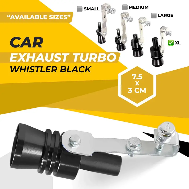 Car Exhaust Turbo Whistler Black - 7.5 X 3Cm 1