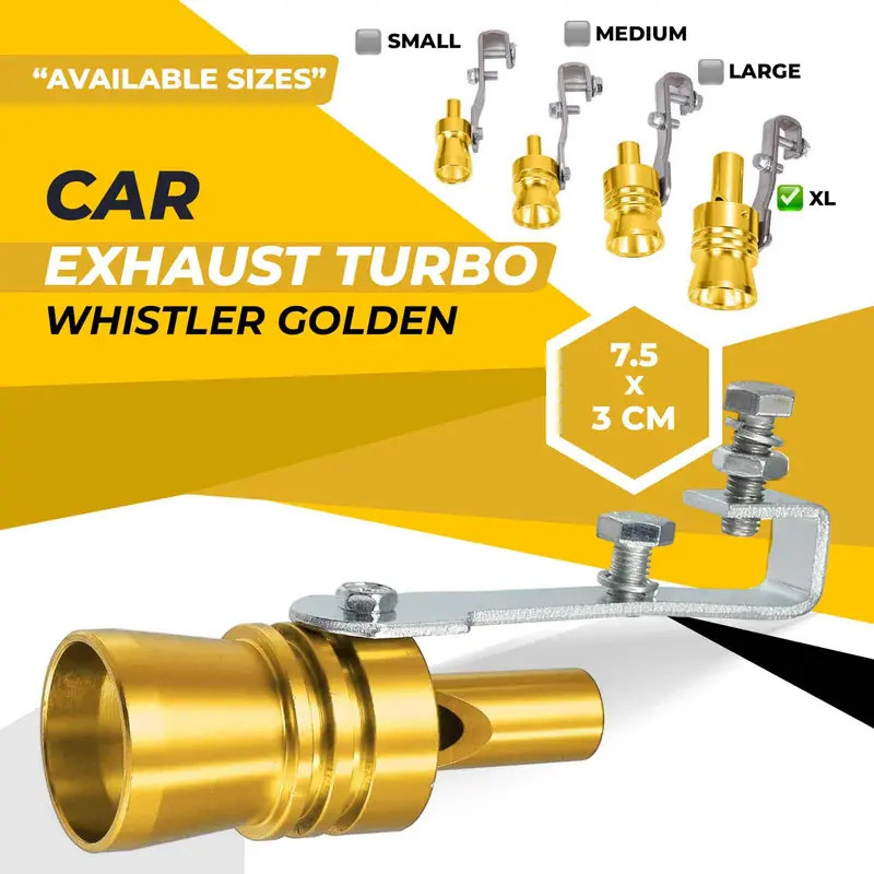 Car Exhaust Turbo Whistler Golden 7.5 X 3Cm 1
