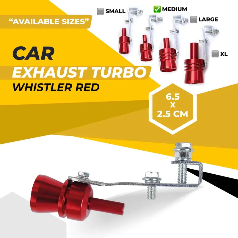 Car Exhaust Turbo Whistler Red - 6.5 X 2.5Cm 1