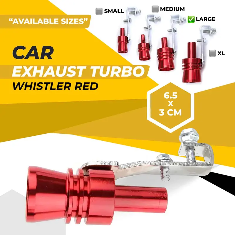Car Exhaust Turbo Whistler Red - 6.5 X 3Cm 1
