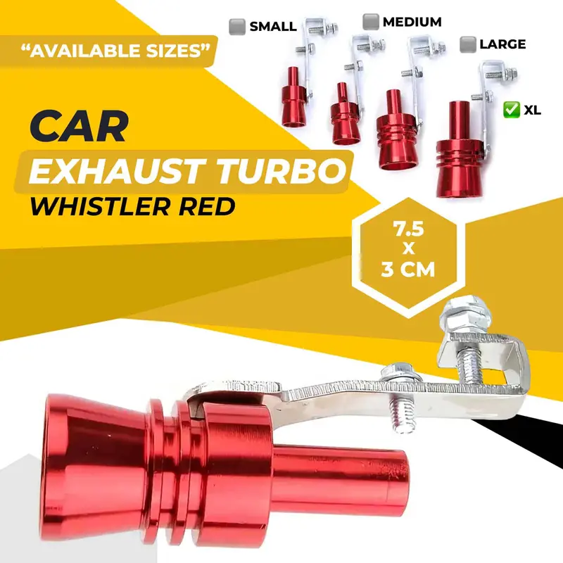 Car Exhaust Turbo Whistler Red - 7.5 X 3Cm 1