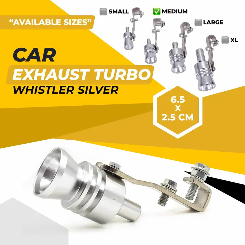 Car Exhaust Turbo Whistler Silver - 6.5 X 2.5Cm 1