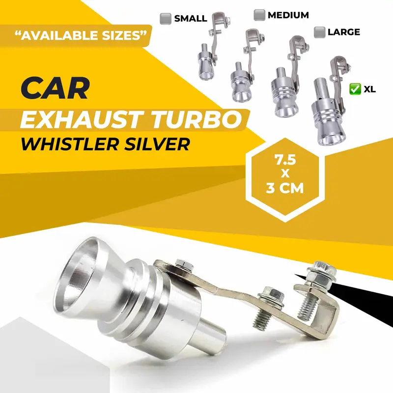 Car Exhaust Turbo Whistler Silver - 7.5 X 3Cm 1