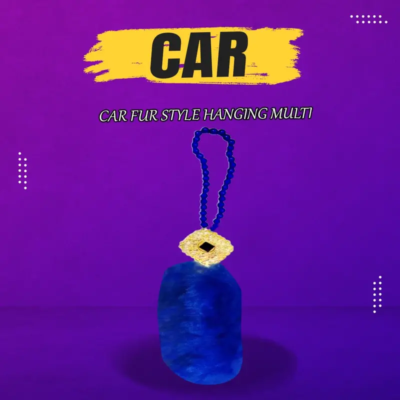 Car Fur Style Hanging Decoration - Multi - Each | Rear View Mirror Decoration 1