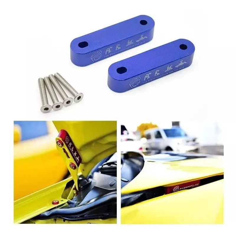 Car Hood Air Vent Spacer Risers Password Jdm - Blue - Hood Risers Kit 1