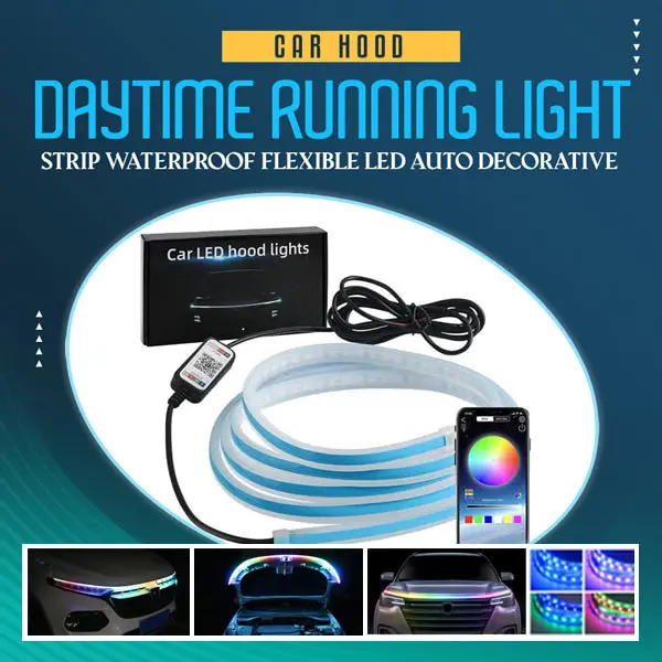 Car Hood Daytime Running Light Strip Waterproof Flexible - -  Led Auto Decorative Atmosphere - Disco Light 1