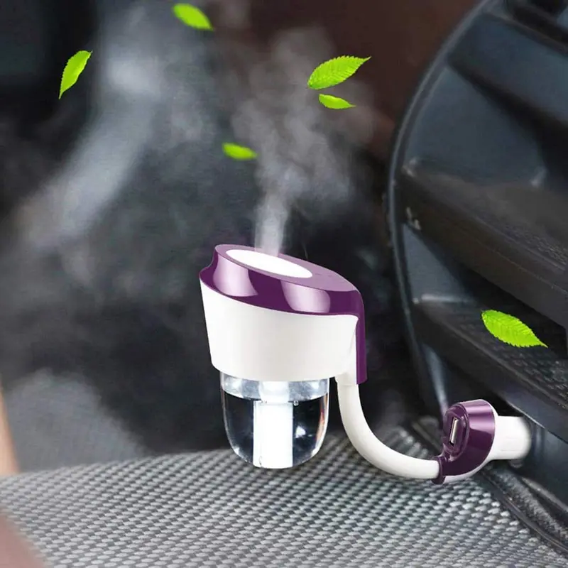 Car Humidifier With Usb Mobile Charger Multi Color - Dc 12V Car Steam Air Humidifier Aroma Diffuser Mini Air Purifier 1