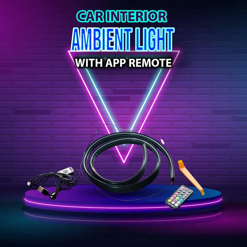 Car Interior Ambient Light With App Remote - K4-150Cm 1