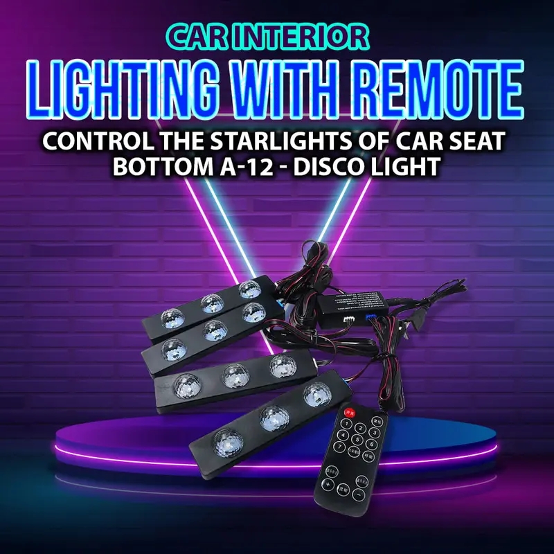 Car Interior Lighting With Remote Control A-12 - - The Starlights Of Car Seat Bottom 1