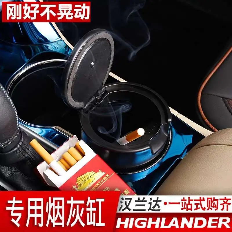 Car Led Ashtray Portable Black With Blue Night Led Vehicle Ashtray 2