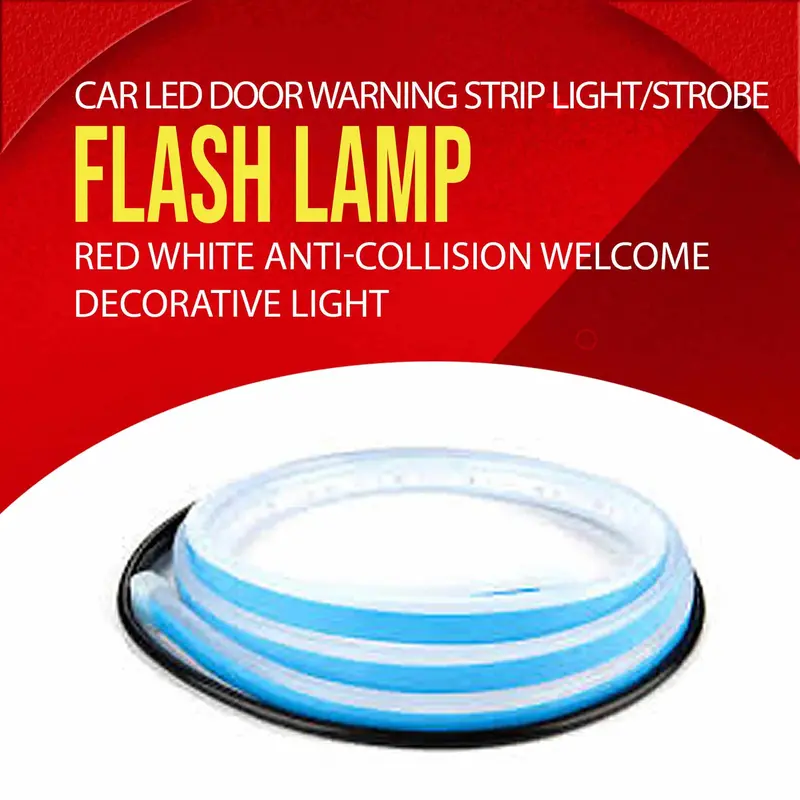 Car Led Door Warning Strip Light/Strobe Flash Lamp Red White Anti-Collision Welcome Decorative Light 1