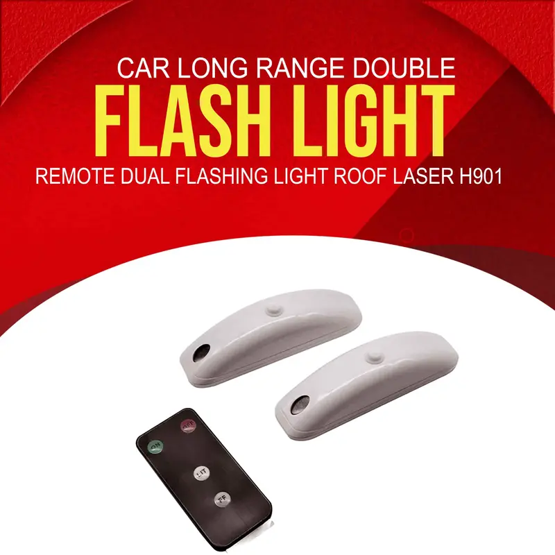 Car Long Range Double Flash Light Remote Dual Flashing Light Roof Laser H901 1