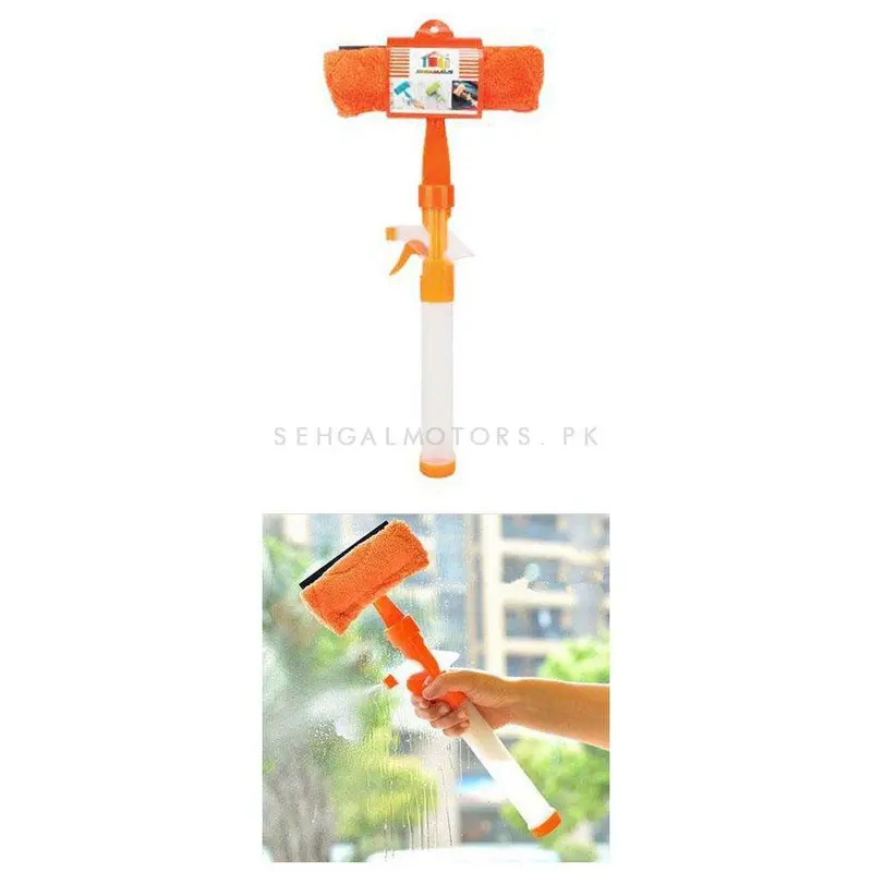 Car Multifunctional Water Spray Window Cleaner Screen Wiper With Microfiber Head 2