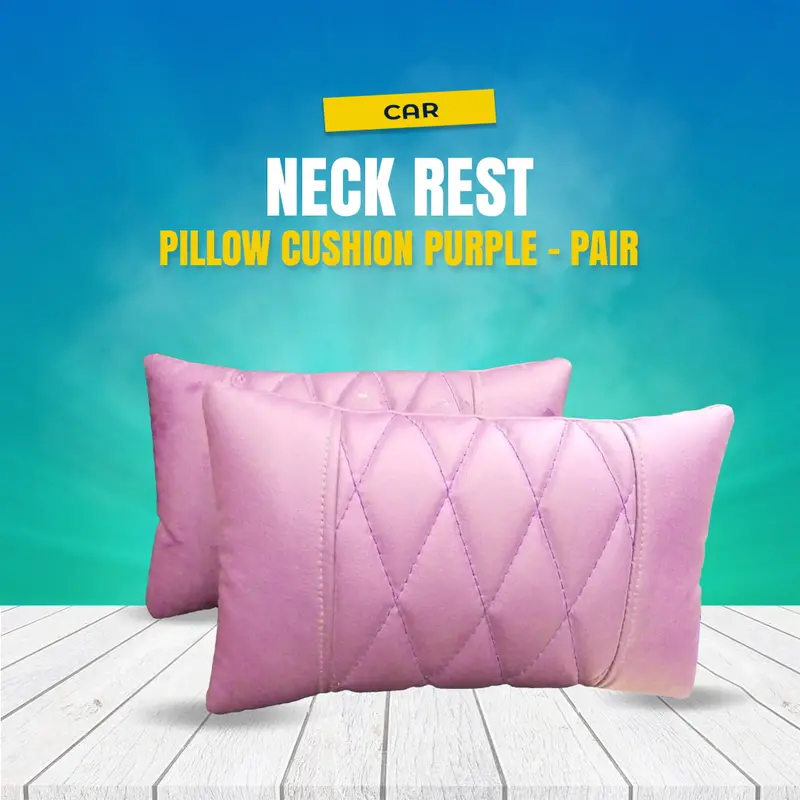 Car Neck Rest Pillow Cushion Purple - Pair 1