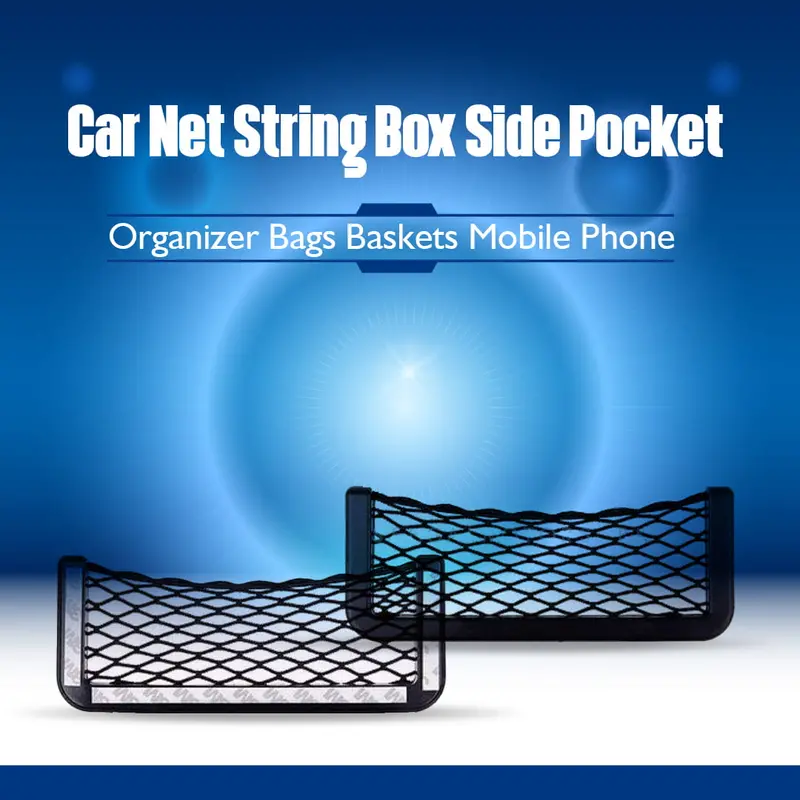 Car Net Side Pocket Organizer Basket Mobile Phone Holder – Large 1