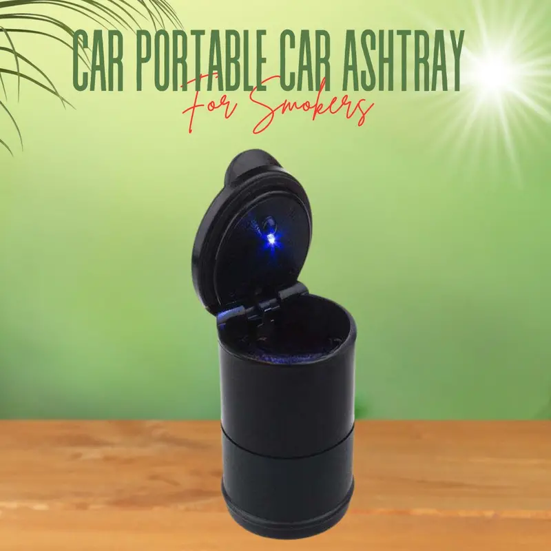 Car Portable Car Ashtray For Smokers With Led Light 1