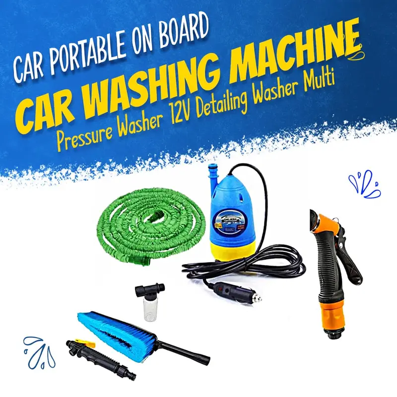 Car Portable On Board Car Washing Machine Pressure Washer 12V Detailing Washer Multi 1