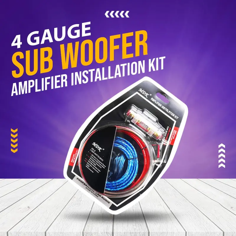 Car Power Sub Woofer Amplifier Installation Kit - 4 Gauge - Car Power Amplifier Car Speaker Woofer Cables Amplifier Installation 1