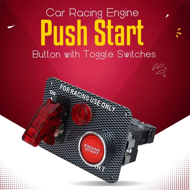 Car Racing Engine Push Start Button With Toggle Switches 1