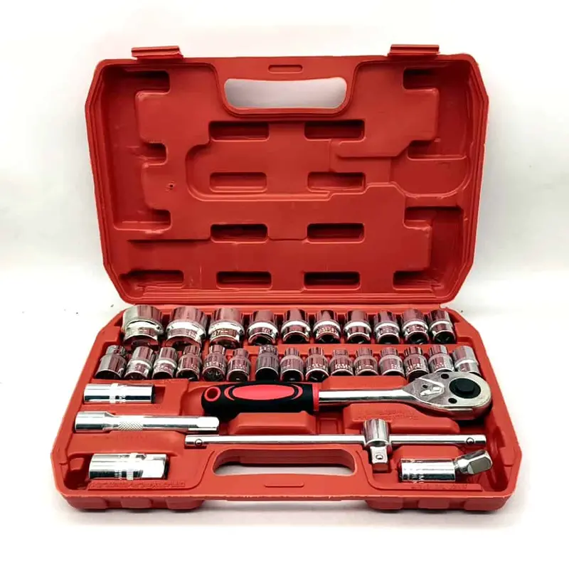 Car Repair Tool Socket Set - 32 Pcs Tool Kit - Combination Socket Wrench Set Ratchet Spanner Tools Set Box Set 2