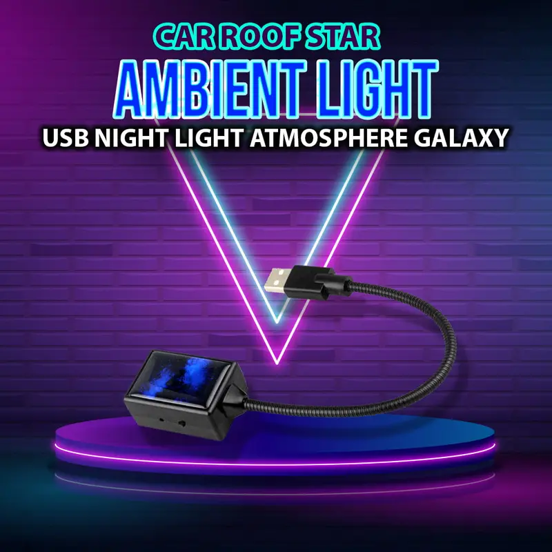 Car Roof Star Ambient Light – Usb Galaxy Projector Lamp - C208 Disco Light 1