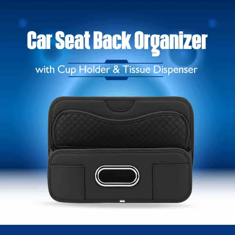 Car Seat Back Organizer With Cup Holder & Tissue Dispenser - Back Seat Organizer 1