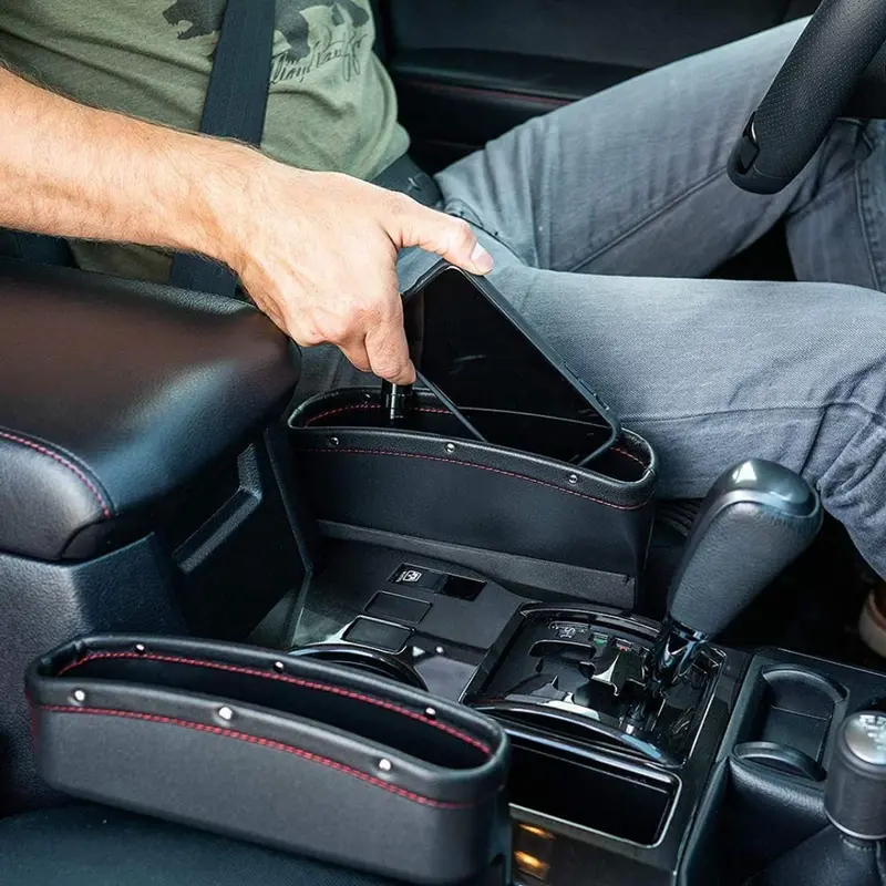 Car Seat Gap Filler Leather Black - Each 1