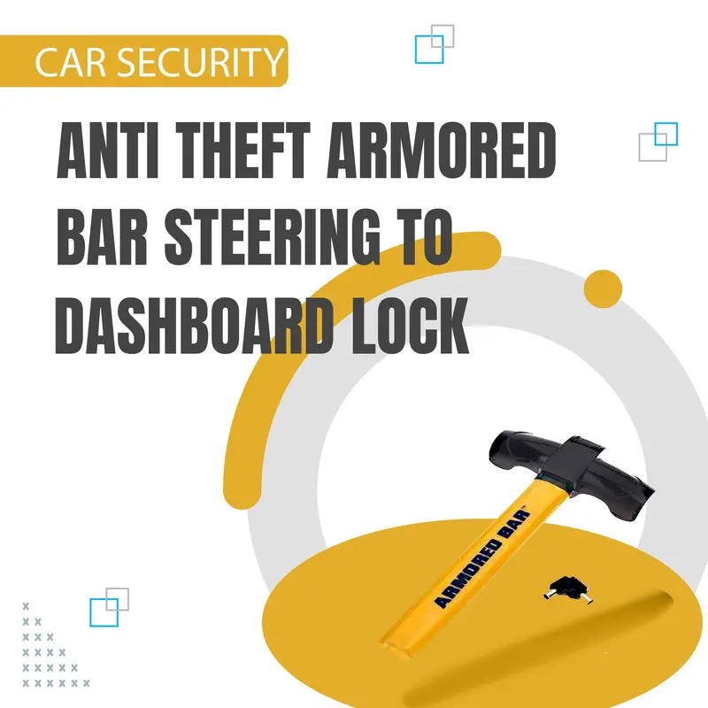 Car Security Anti Theft Armored Bar Steering To Dashboard Lock Multi 1