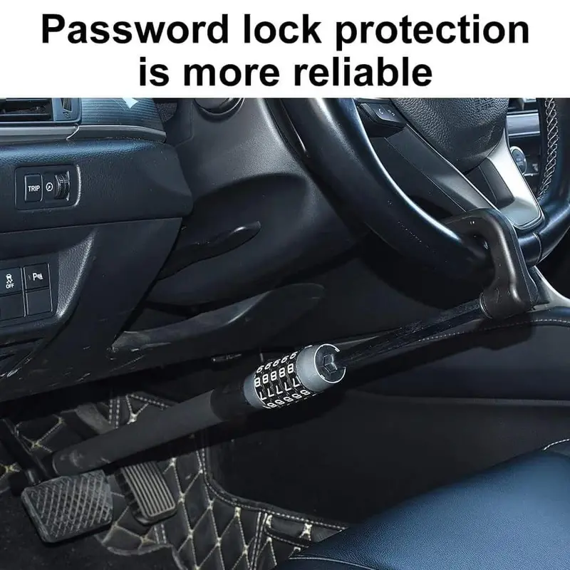 Car Security Anti Theft Password Protected Steering To Clutch Lock - Chrome 1