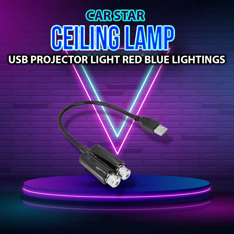 Car Star Ceiling Lamp - Usb Projector Light Red Blue Lightings Plug And Play Ambient For Decoration - C202 1