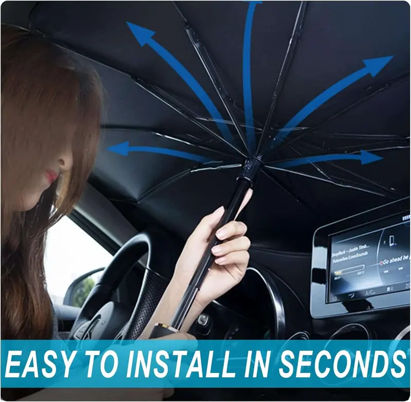 Car Sun Shade Protector Umbrella Style - Auto Front Screen Sunshade Covers Car Sun Protector 2