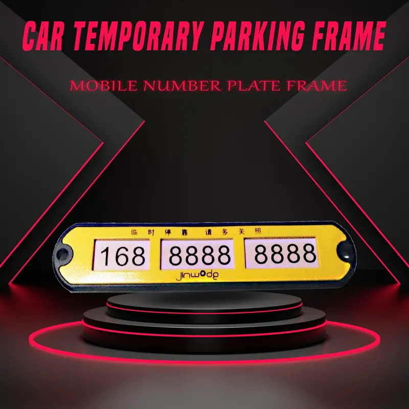 Car Temporary Parking Mobile Number Plate Frame - Car Temporary Parking Card Phone Number Plate 1
