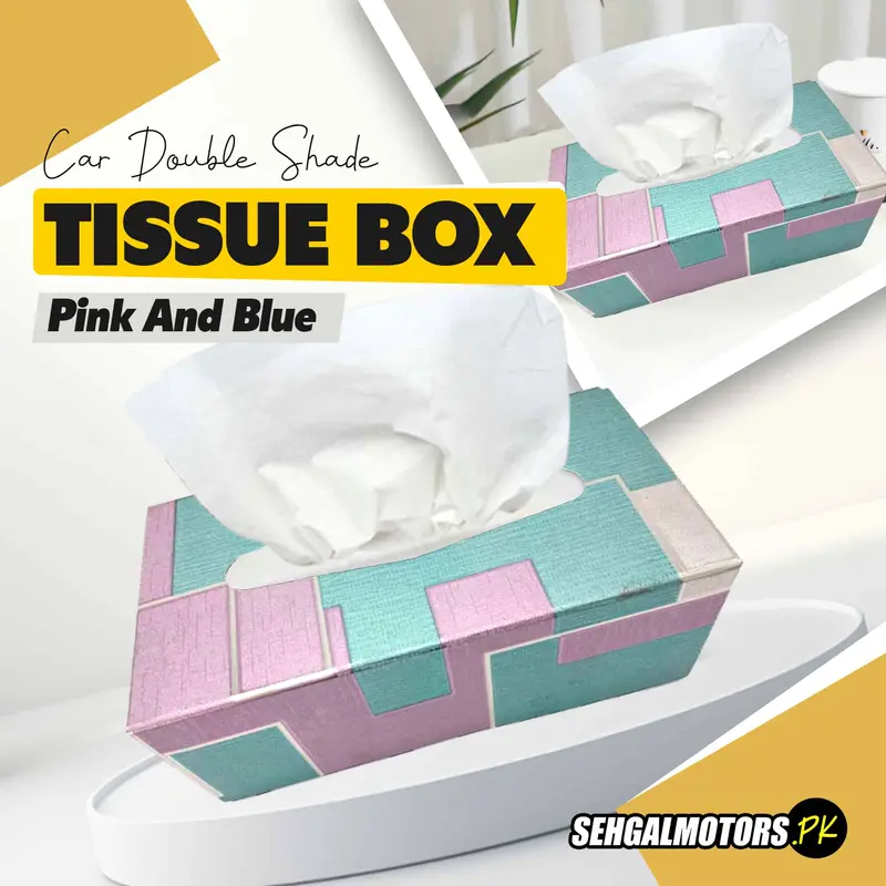 Car Tissue Box Double Shade - Pink And Blue 1