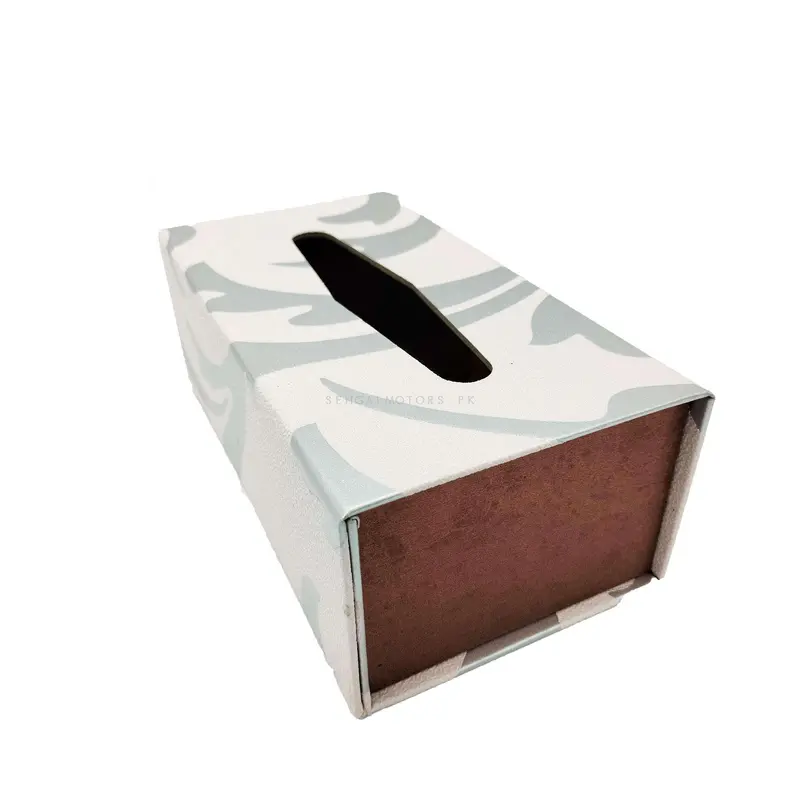 Car Tissue Box Embossed Style Peach With Silver 2