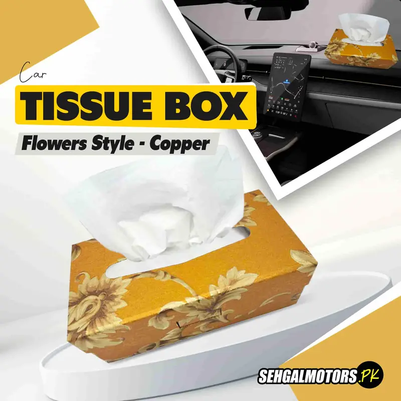 Car Tissue Box Flowers Style - Copper 1