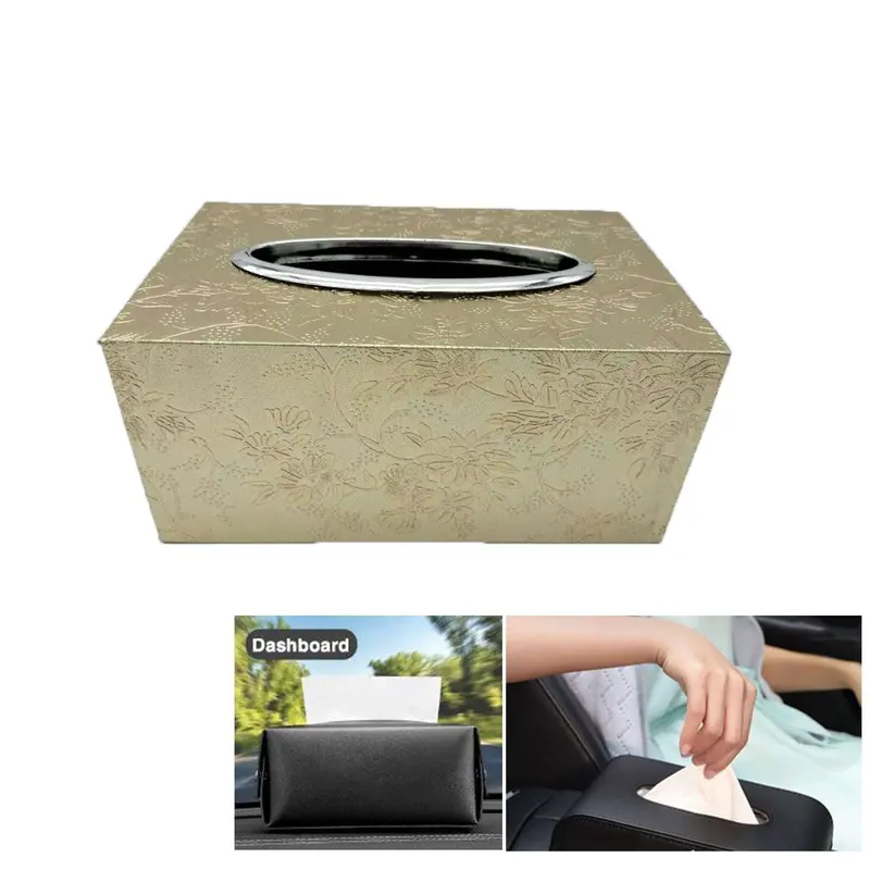 Car Tissue Box Flowers Style Small - Golden 75 2