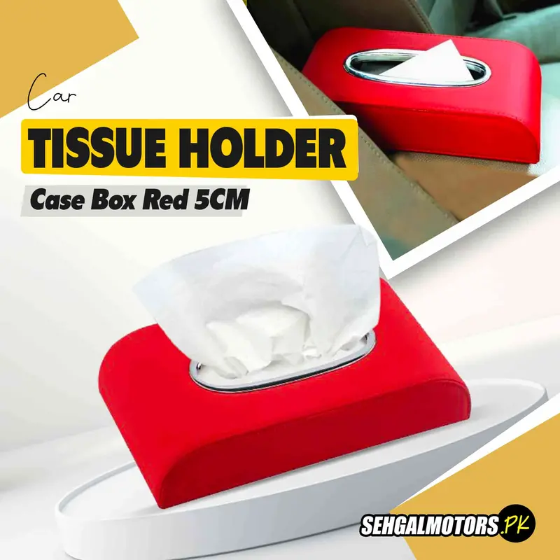 Car Tissue Holder Case Box Red 5Cm 1