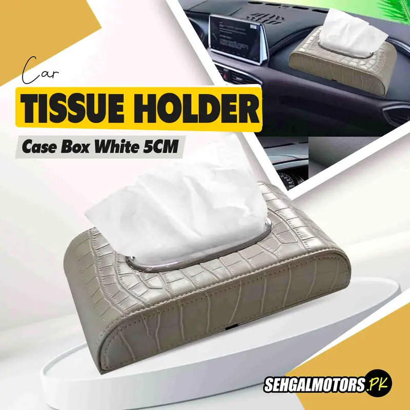 Car Tissue Holder Case Box White 5Cm 1