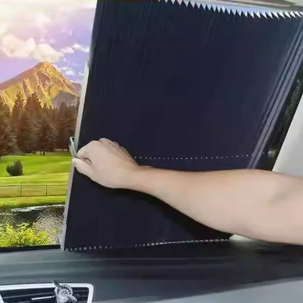 Car Universal Auto Front Screen Sunshade / Sun Shade - Each - Uv Protection | Easy To Use | Rejects Sunlight | Flexible & Foldable 1