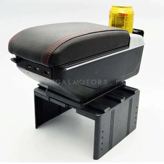 Car Universal Multi-Functional 6 Usb Arm Rest Black Color 2