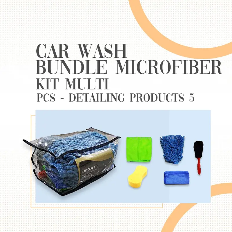 Car Wash Bundle Microfiber Kit Multi - 5 Pcs - Detailing Products 1